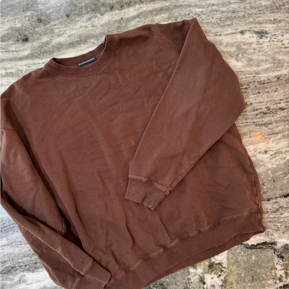 Brandy Melville Chocolate Brown Oversized Crewneck Sweatshirt - Picture 3 of 4